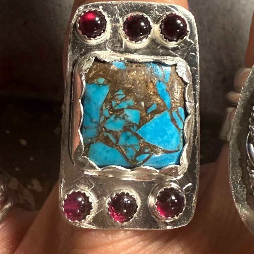 Kingman turquoise sterling silver ring